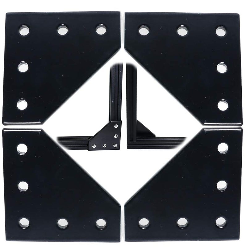Boeray 10pcs 2020 Corner Bracket Plate Anodised L Shape 5 Hole 90 Degree Outside Joining Plate for 20 x 20mm Series Aluminum Extrusion Profile Black - Image 3